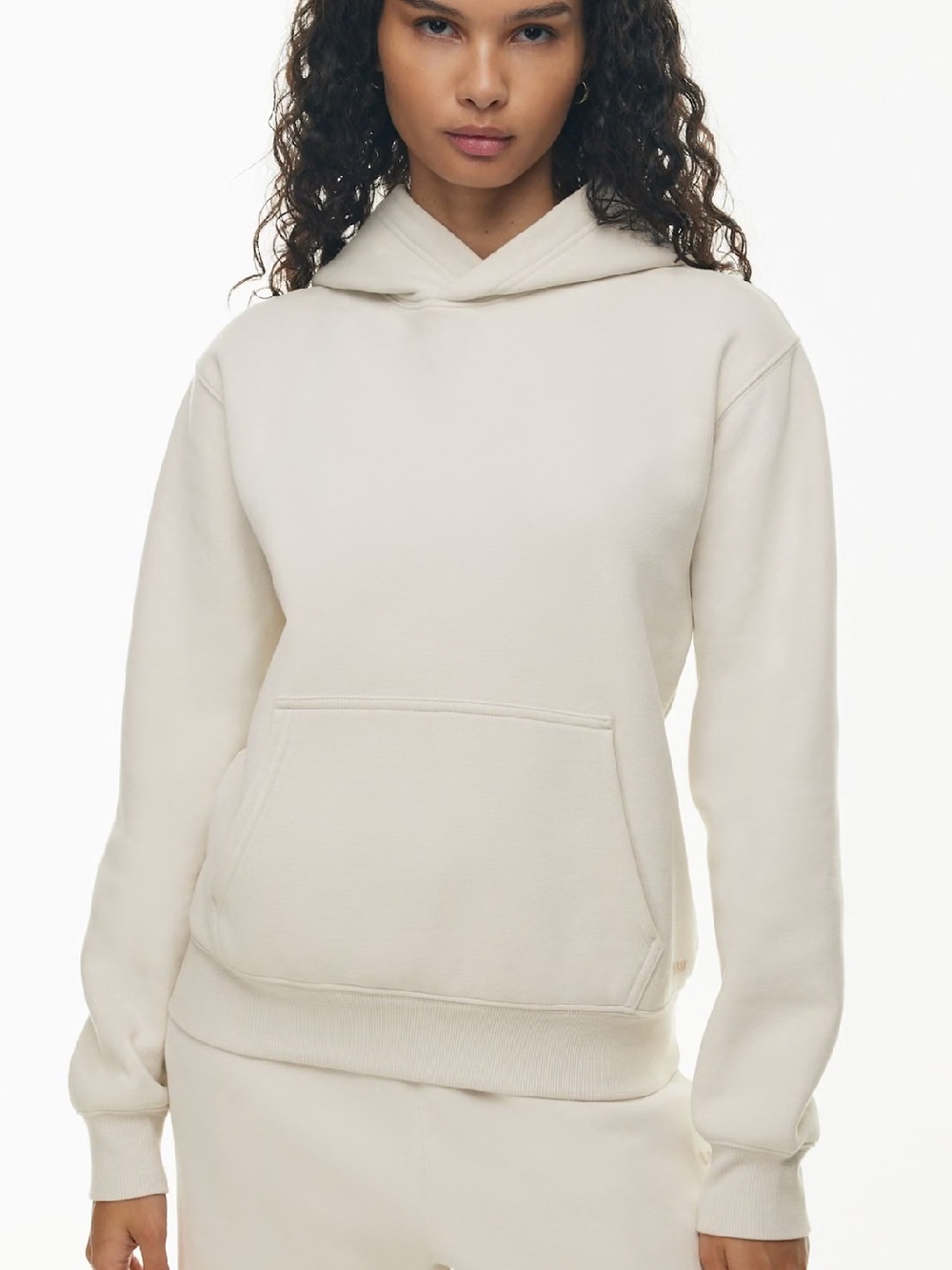 Aritzia TNA Cozy Fleece Hoodie Beige Tan Large